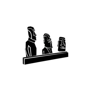 World Attractions. Moai. Statues from Easter Island Stock Illustration