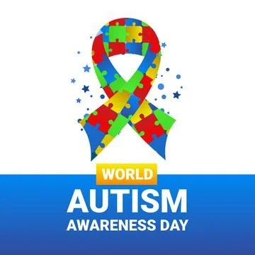 World autism awareness day, vector banner Stock Illustration