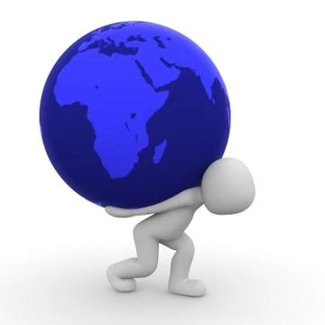 World on back Stock Illustration