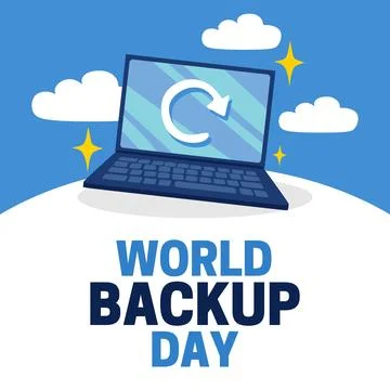 World backup day for better file storage Stock Illustration