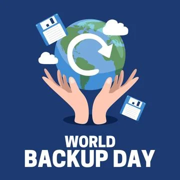 World backup day for better file storage Stock Illustration