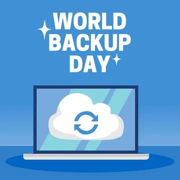 World backup day for better file storage Stock Illustration