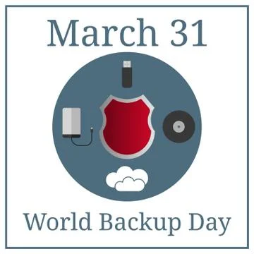 World Backup Day. March 31. March Holiday Calendar. Vector illustration. Stock Illustration