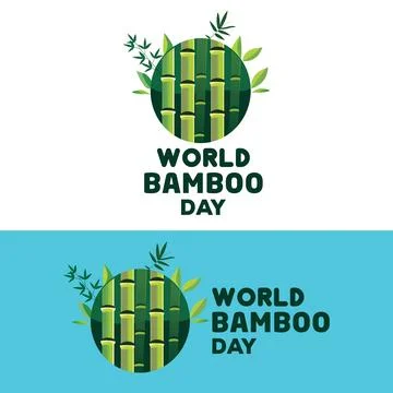 World Bamboo Day. Design element for greeting card, banner, Tshirt Design Stock Illustration