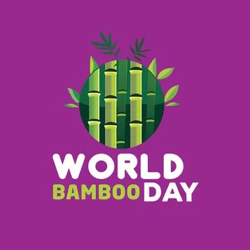 World bamboo day vector logo design template. Bamboo vector icon. Tshirt design Stock Illustration