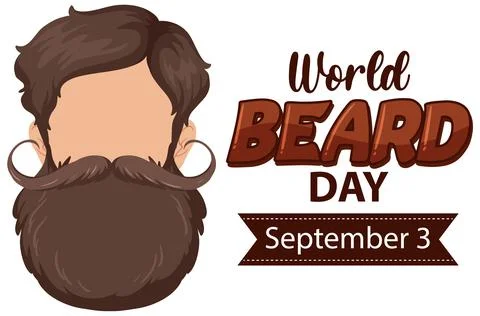 World Beard Day September 3 Stock Illustration