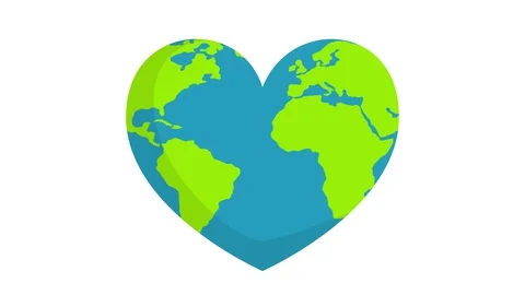 World beating heart icon. Stock Footage 107738060