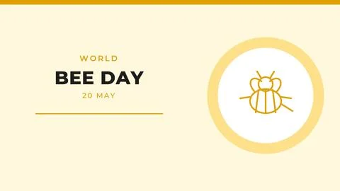 World Bee Day banner with copy space, 20 May Stock Illustration