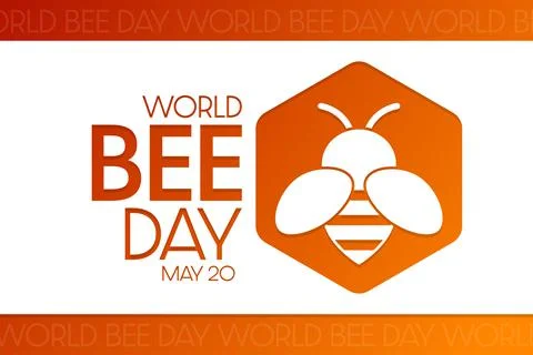 World Bee Day. May 20. Vector illustration. Holiday poster. Illustrazione stock