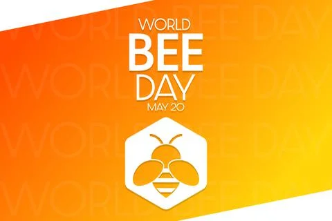 World Bee Day. May 20. Vector illustration. Holiday poster. Illustrazione stock