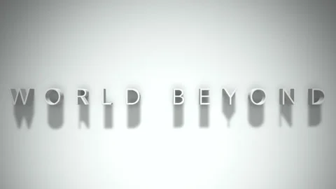 World beyond 3D title animation white text on a white background Stock Footage 298373739