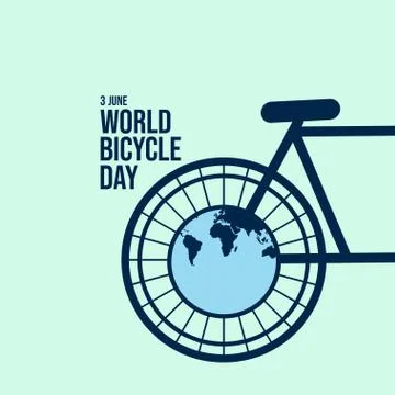 World Bicycle Day Celebration Vector Template Design Illustration Stock Illustration