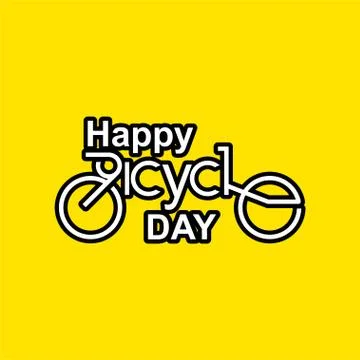 World Bicycle Day Celebration Vector Template Design Illustration Stock Illustration