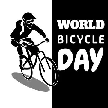 World bicycle day design vector mountain bike Illustrazione stock