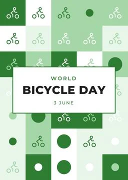 World Bicycle Day geometric block poster, 3 June Illustrazione stock