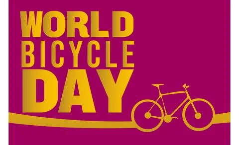 World bicycle day template vector Illustrazione stock