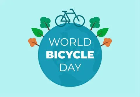 World bicycle Day vector template. Design for banner, greeting cards or print Stock Illustration