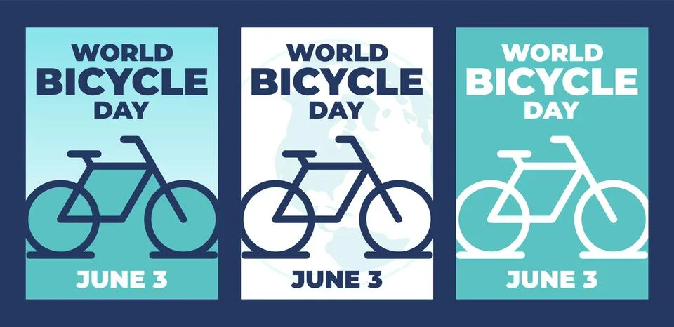World bicycle Day vector template. Design for banner, greeting cards or Poste Stock Illustration