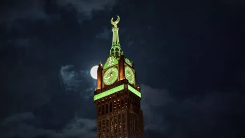 World biggest clock tower in mecca al haram 動画素材 280126451
