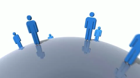 World of blue people Stock Footage 20476745