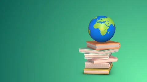 World book day background with globe Stock Illustration
