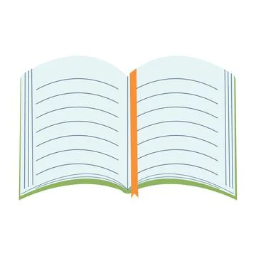 World book day concept, studying, learning. Open book in cartoon flat style.  Stock Illustration