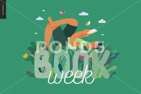 World Book Day, grass Stock Illustration