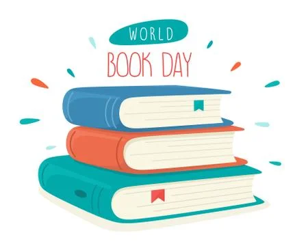 World Book Day. A stack of books. Vector illustration in cartoon flat style. Stock Illustration