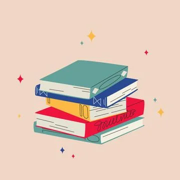 World book day. Stack of books isolated Stock Illustration