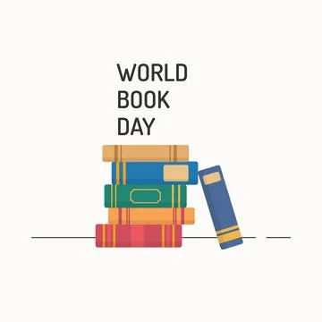 World book day stack Stock Illustration