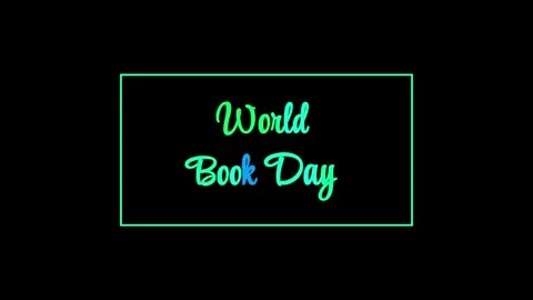 World book day title animation with green border high quality 4K stock video Vídeos de archivo 338159098