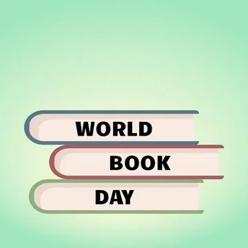 World book day vector illustration. Stack of colorful books image. Education Illustrazione stock
