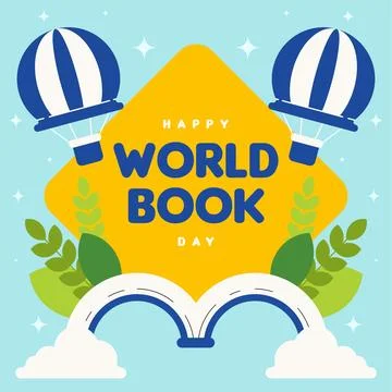 World book day web banner background illustration Stock Illustration