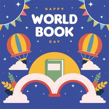 World book day web banner background illustration Stock Illustration