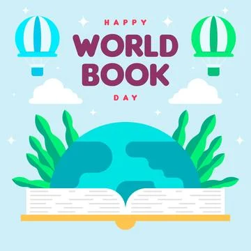 World book day web banner background illustration Stock Illustration