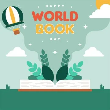 World book day web banner background illustration Stock Illustration