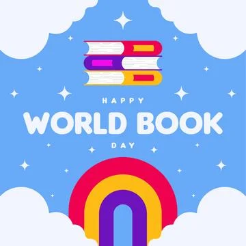 World book day web banner background illustration Stock Illustration
