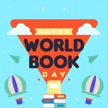 World book day web banner background illustration Stock Illustration