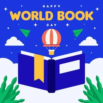 World book day web banner background illustration Stock Illustration