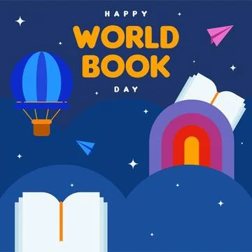 World book day web banner background illustration Stock Illustration
