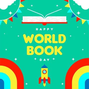 World book day web banner background illustration Stock Illustration