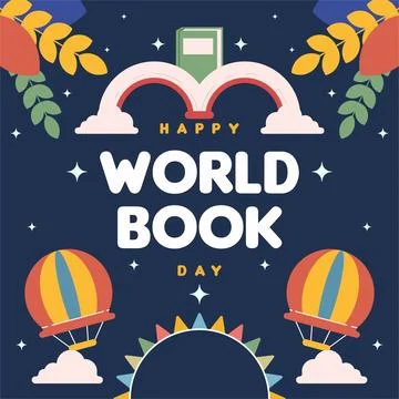 World book day web banner background illustration Stock Illustration