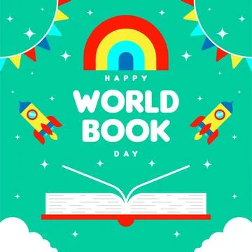World book day web banner background illustration Stock Illustration