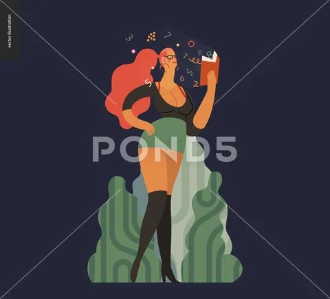 World Book Day, woman Stock Illustration