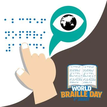 World braille day vector flat design Stock Illustration
