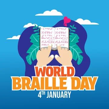 World braille day vector flat design Illustrazione stock