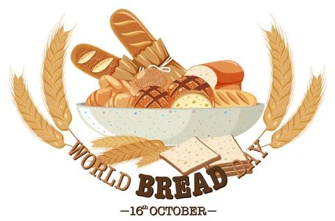 World bread day poster design Stock Illustration