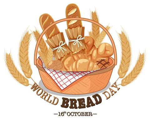 World bread day poster design Stock Illustration
