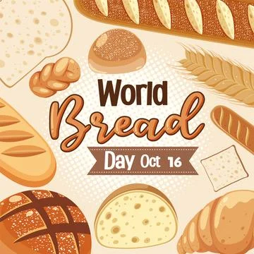 World bread day poster design Stock Illustration