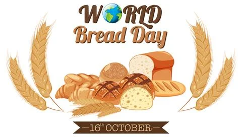 World bread day poster design Stock Illustration